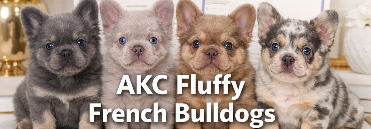 AKC fluffy french bulldogs for sale
